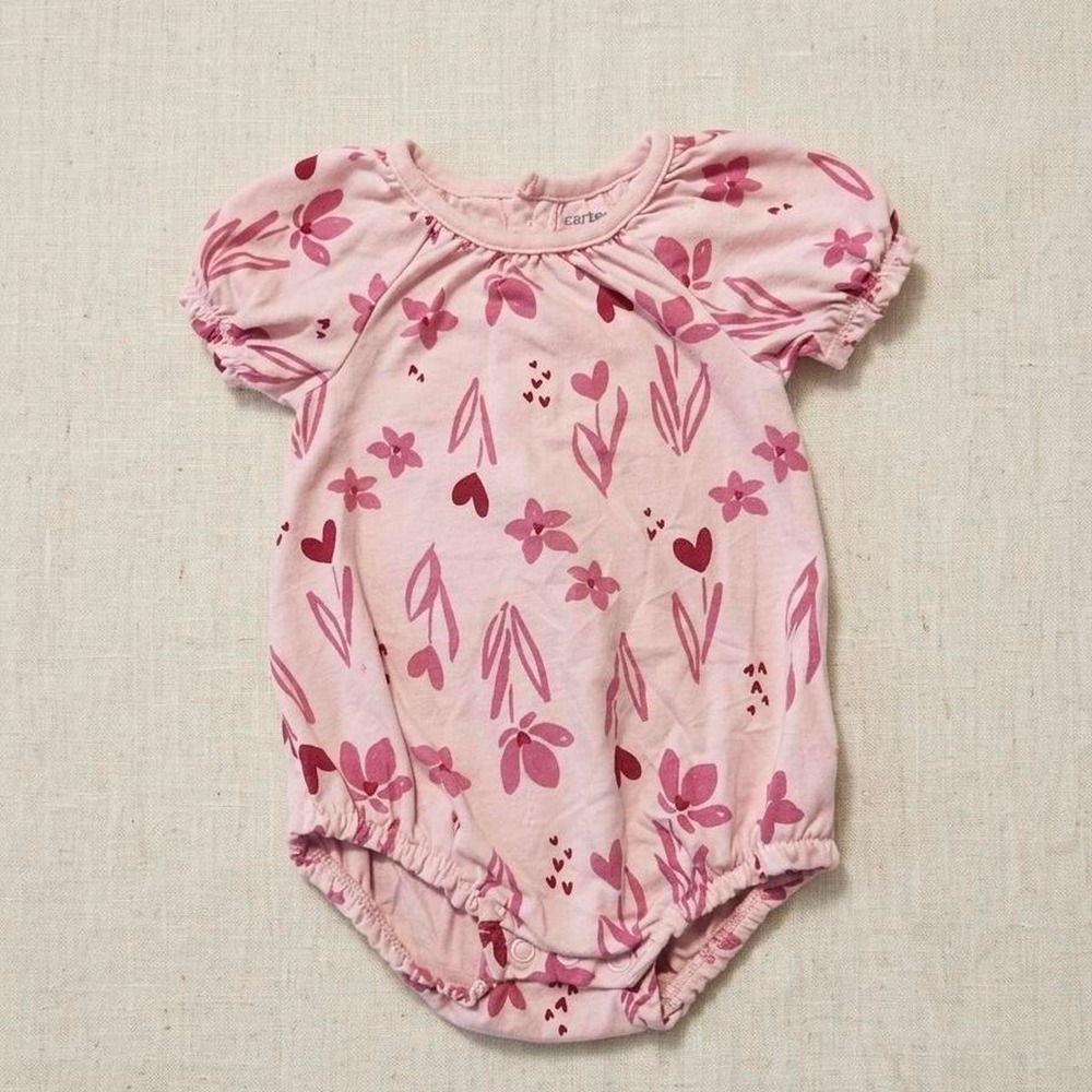 Carter's Pink Bubble Romper 6M Summer